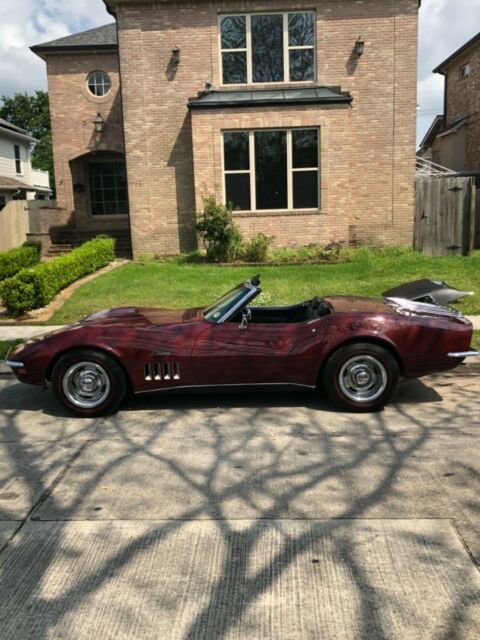 1969 Burgundy Chevrolet Corvette Convertible