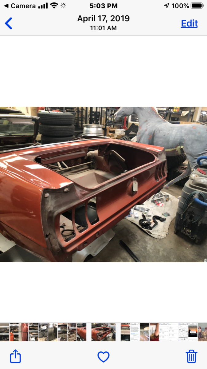 1969 Red Ford Mustang Convertible