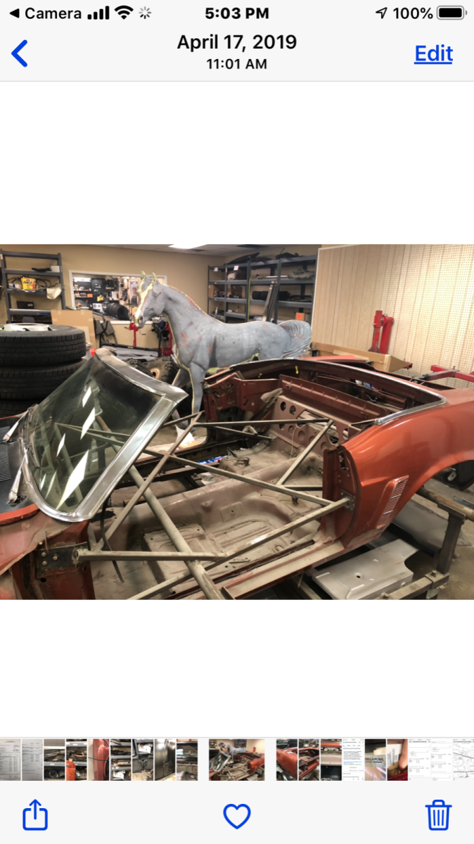 1969 Red Ford Mustang Convertible