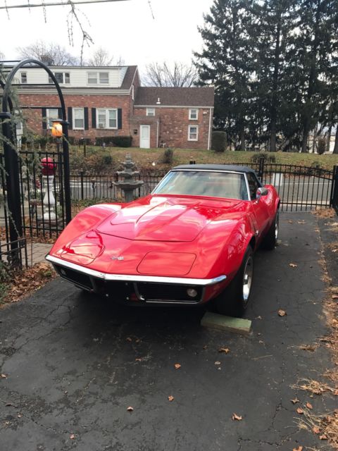 1969 Red Chevrolet Corvette Convertible