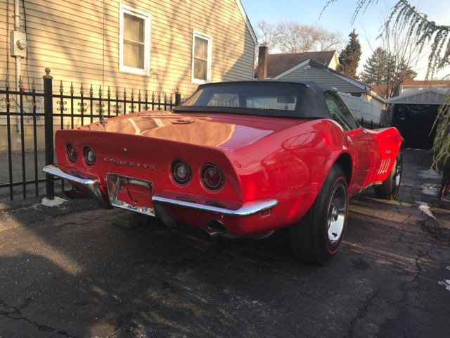 1969 Red Chevrolet Corvette Convertible