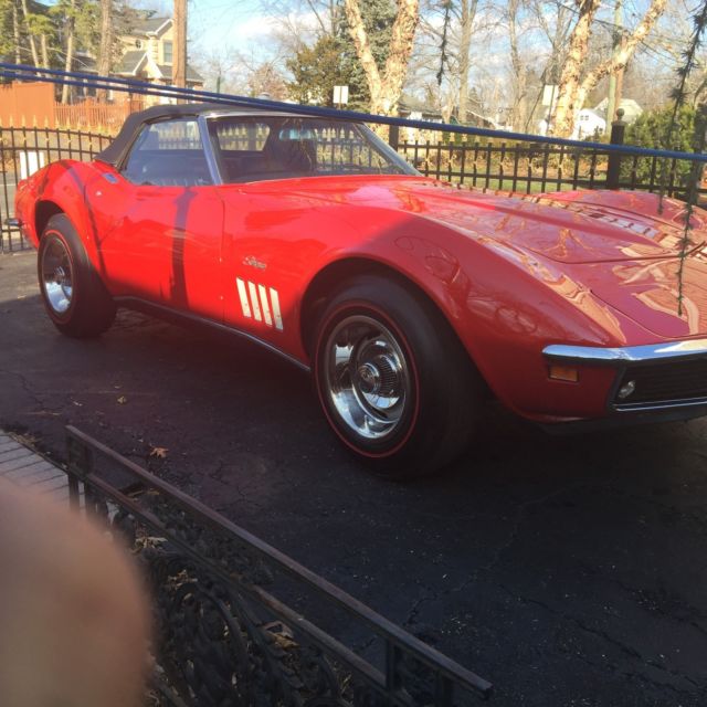 1969 Red Chevrolet Corvette Convertible