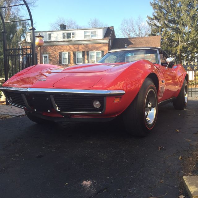 1969 Red Chevrolet Corvette Convertible
