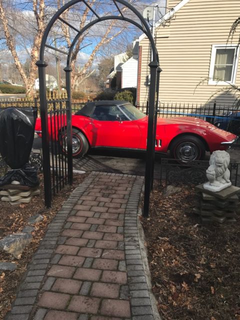 1969 Red Chevrolet Corvette Convertible