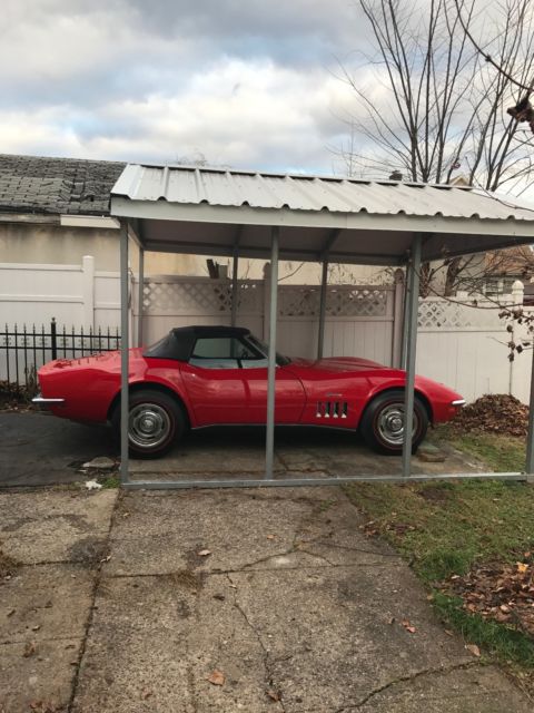 1969 Red Chevrolet Corvette Convertible