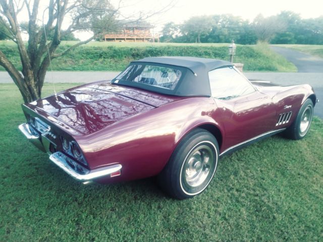 1969 Burgundy Chevrolet Corvette Convertible