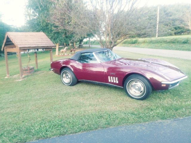 1969 Burgundy Chevrolet Corvette Convertible