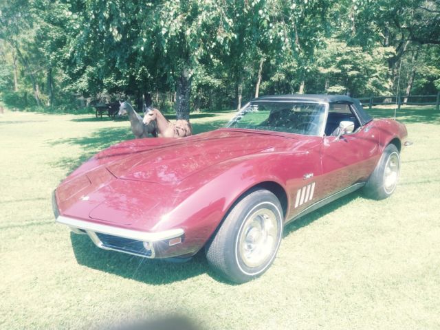 1969 Burgundy Chevrolet Corvette Convertible