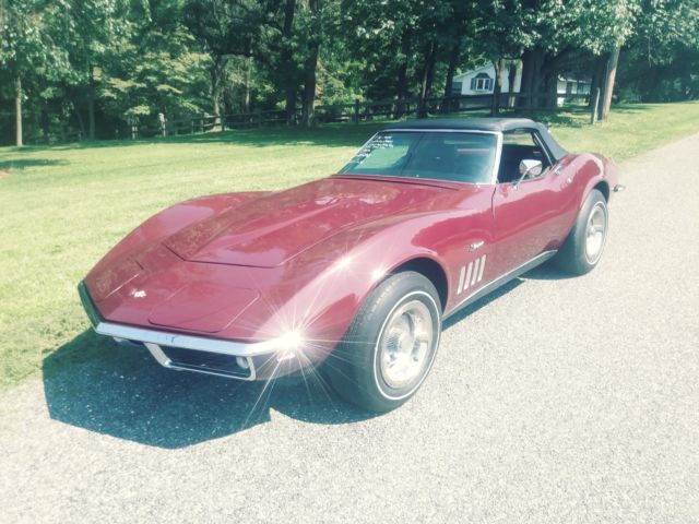 1969 Burgundy Chevrolet Corvette Convertible
