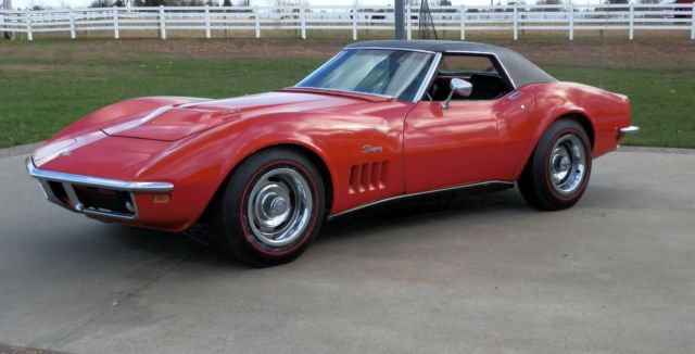 1969 Red Chevrolet Corvette Convertible