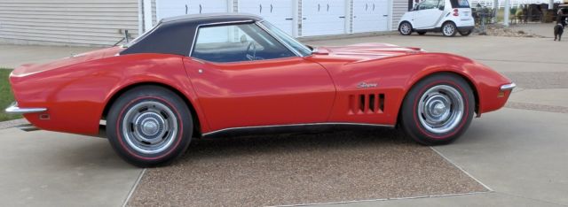 1969 Red Chevrolet Corvette Convertible