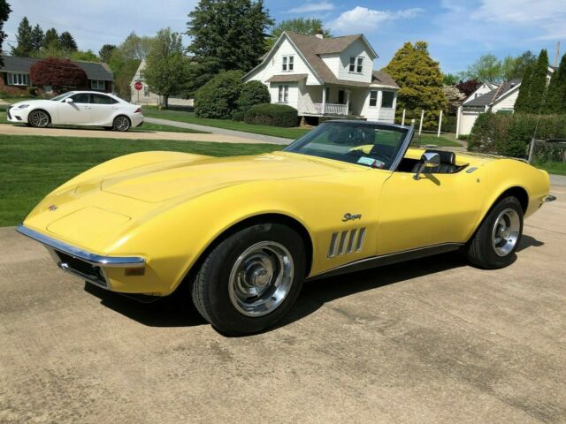 1969 Yellow Chevrolet Corvette Convertible