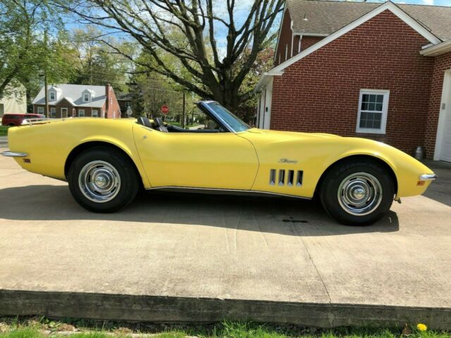 1969 Yellow Chevrolet Corvette Convertible