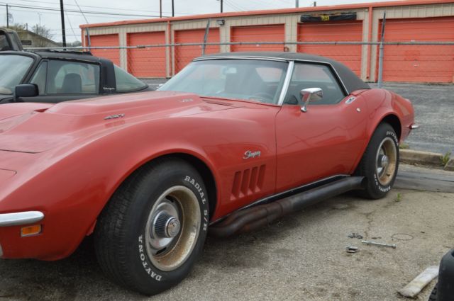 1969 Red Chevrolet Corvette Convertible