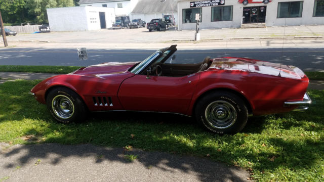 1969 Red Chevrolet Corvette Convertible