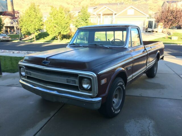 1969 Burgundy Chevrolet C-10 Standard Cab Pickup