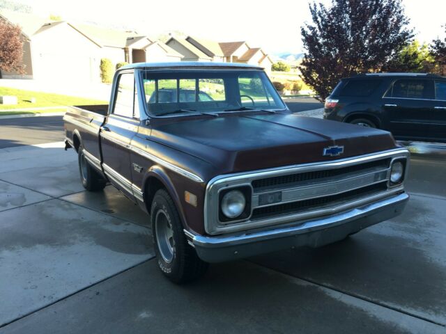1969 Burgundy Chevrolet C-10 Standard Cab Pickup