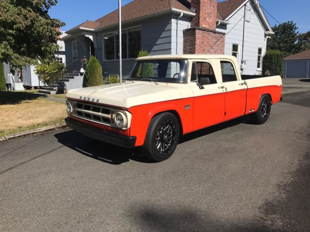 1969 white/orange Dodge Other Pickups Extended Crew Cab Pickup
