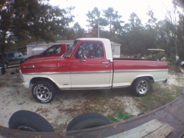 1969 Red and White Ford F-100 Pick up
