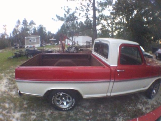1969 Red and White Ford F-100 Pick up