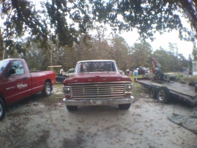 1969 Red and White Ford F-100 Pick up