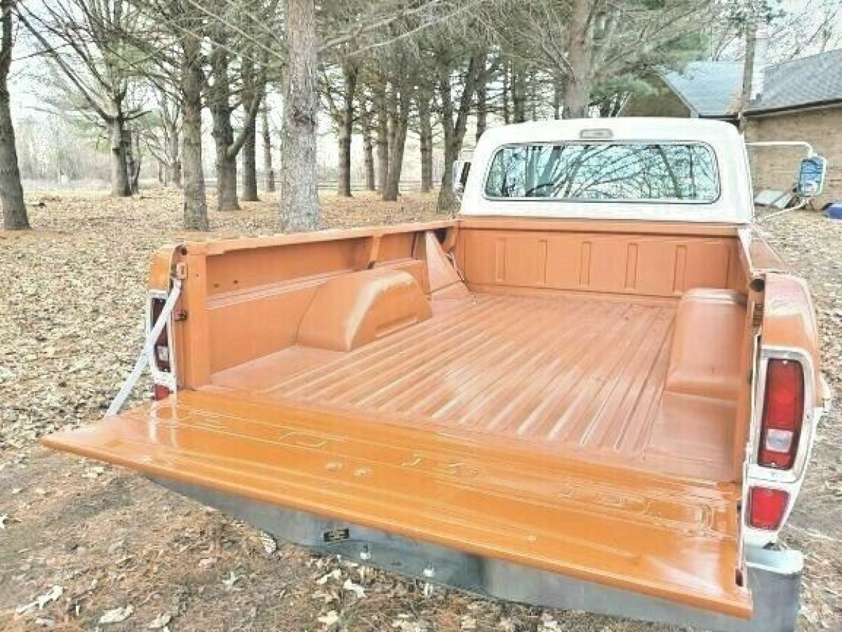 1969 Orange _ White Ford F-250 Standard Cab Long Bed