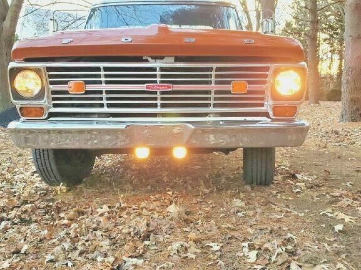 1969 Orange _ White Ford F-250 Standard Cab Long Bed