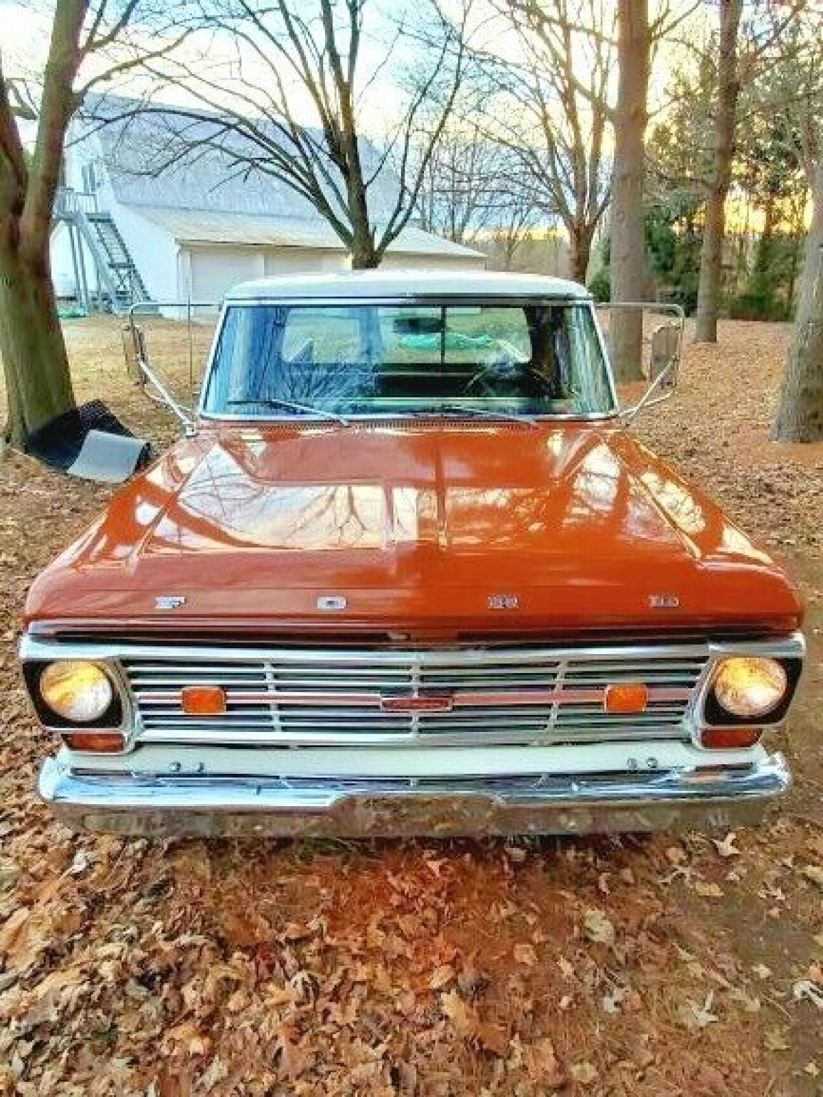1969 Orange _ White Ford F-250 Standard Cab Long Bed