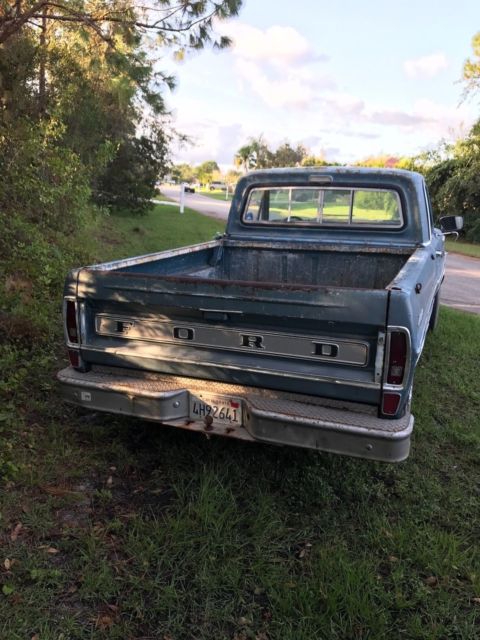 1969 Blue Ford F-100 Standard Cab Pickup