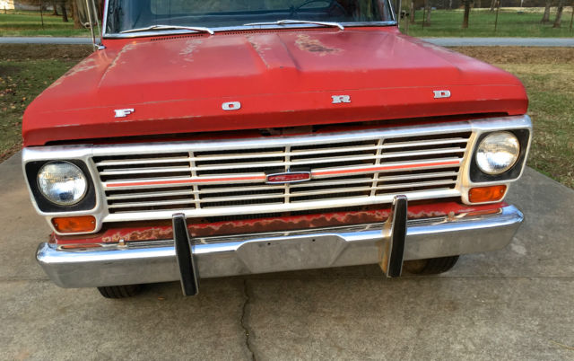 1969 Red Ford F-100 Short Bed Pick-Up
