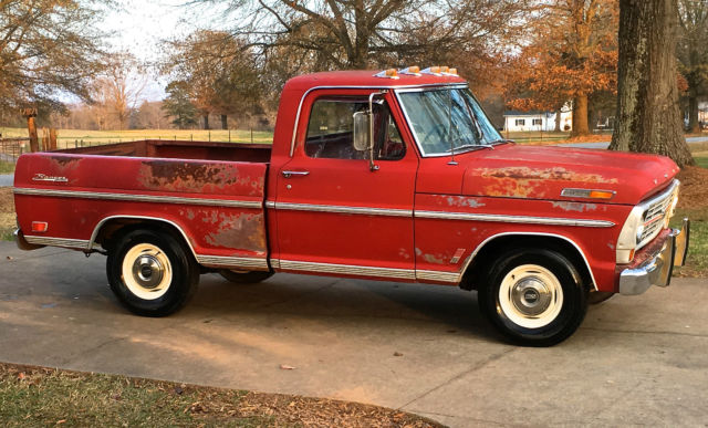 1969 Red Ford F-100 Short Bed Pick-Up