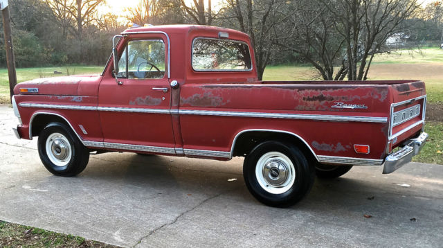1969 Red Ford F-100 Short Bed Pick-Up