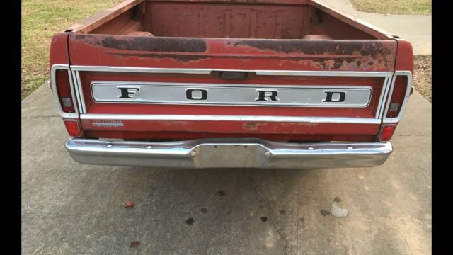 1969 Red Ford F-100 Short Bed Pick-Up