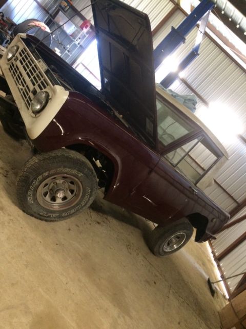 1969 Burgundy Ford Bronco Standard Cab Pickup
