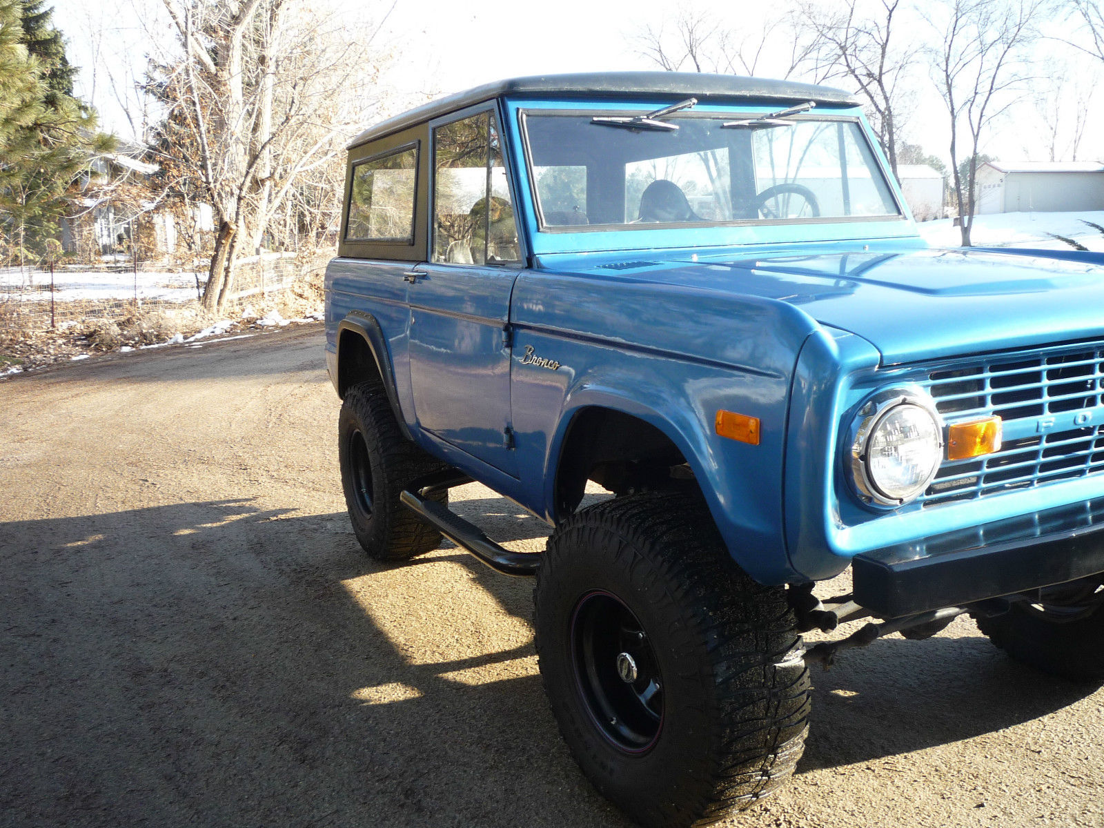 1969 Blue Ford Bronco Convertible hard top