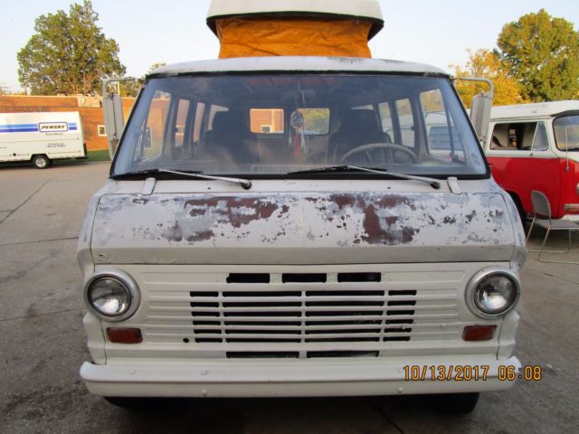 1969 White Ford E-Series Van Van Camper