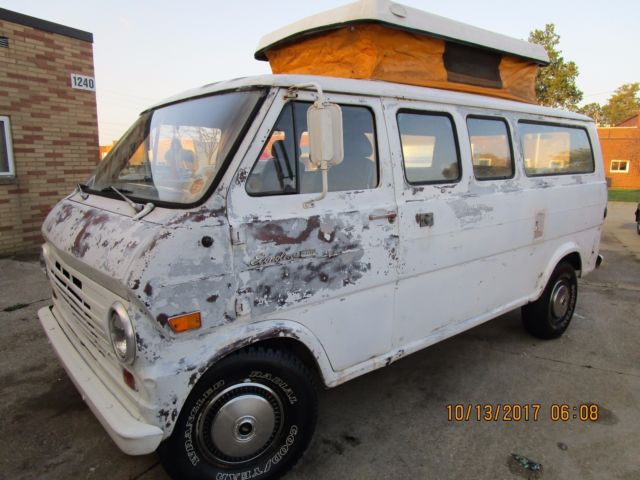 1969 White Ford E-Series Van Van Camper