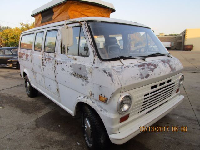 1969 White Ford E-Series Van Van Camper