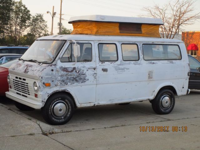 1969 White Ford E-Series Van Van Camper
