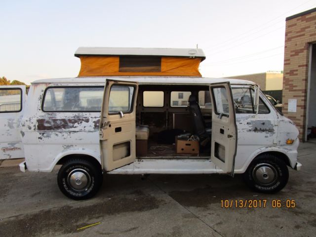 1969 White Ford E-Series Van Van Camper