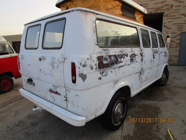 1969 White Ford E-Series Van Van Camper