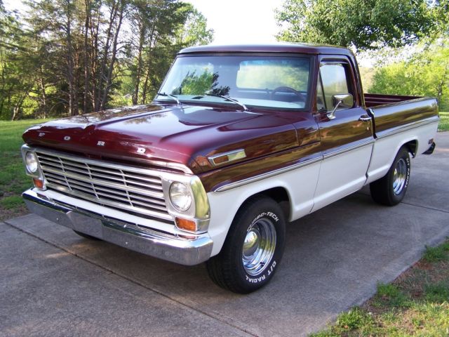 1969 Burgundy/WHITE Ford F-100