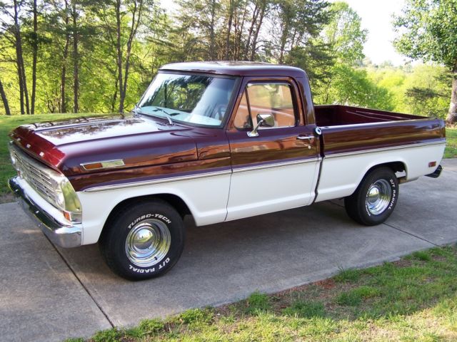 1969 Burgundy/WHITE Ford F-100
