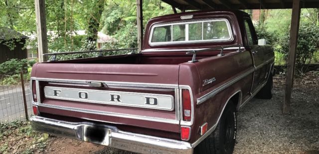 1969 Burgundy Ford F-100 Standard Cab Pickup