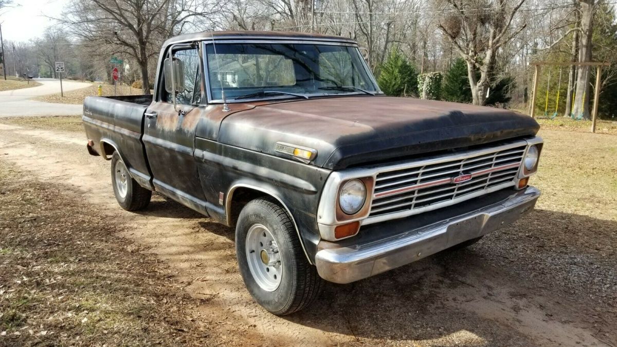 1969 Black Ford F-100 Standard Cab Pickup