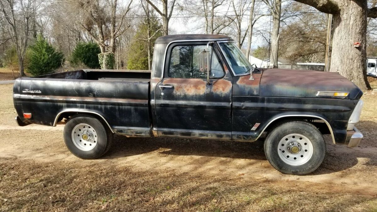 1969 Black Ford F-100 Standard Cab Pickup
