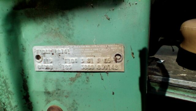 1969 Green Ford F-100 Standard Cab Pickup