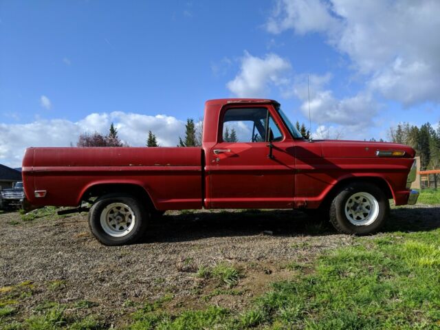 1969 Red Ford F-100 Standard Cab Pickup