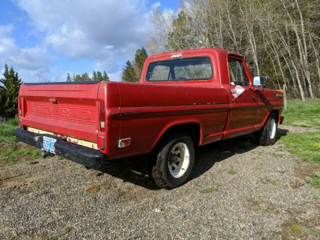 1969 Red Ford F-100 Standard Cab Pickup