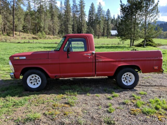 1969 Red Ford F-100 Standard Cab Pickup